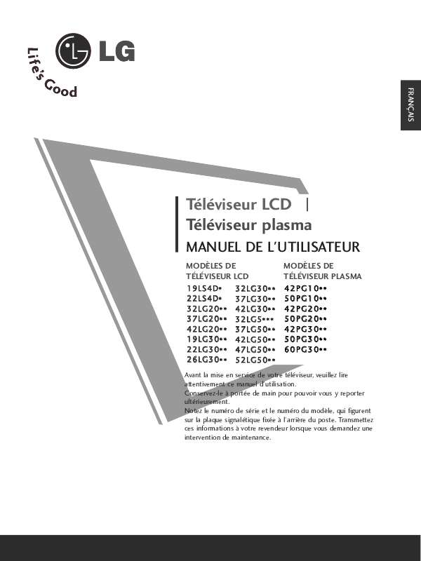 Mode d'emploi LG 42PG2000