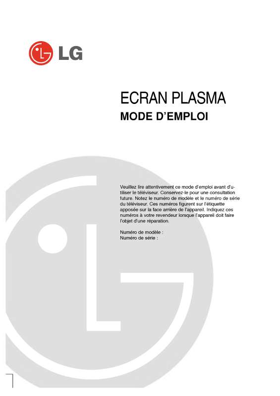 Mode d'emploi LG 42PM3MV