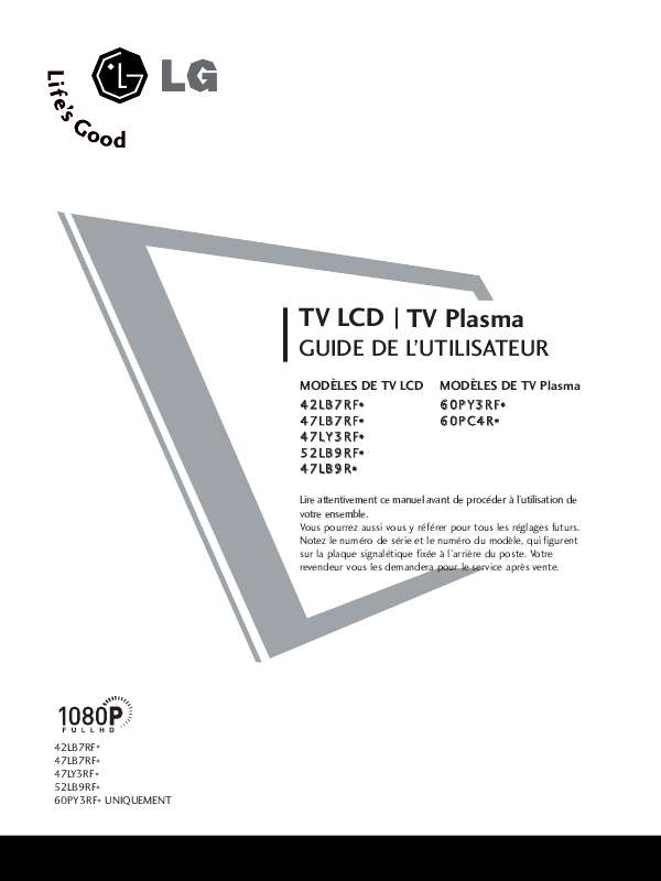 Mode d'emploi LG 47LB9R
