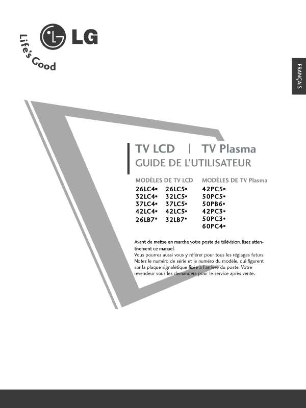 Mode d'emploi LG 50PC3