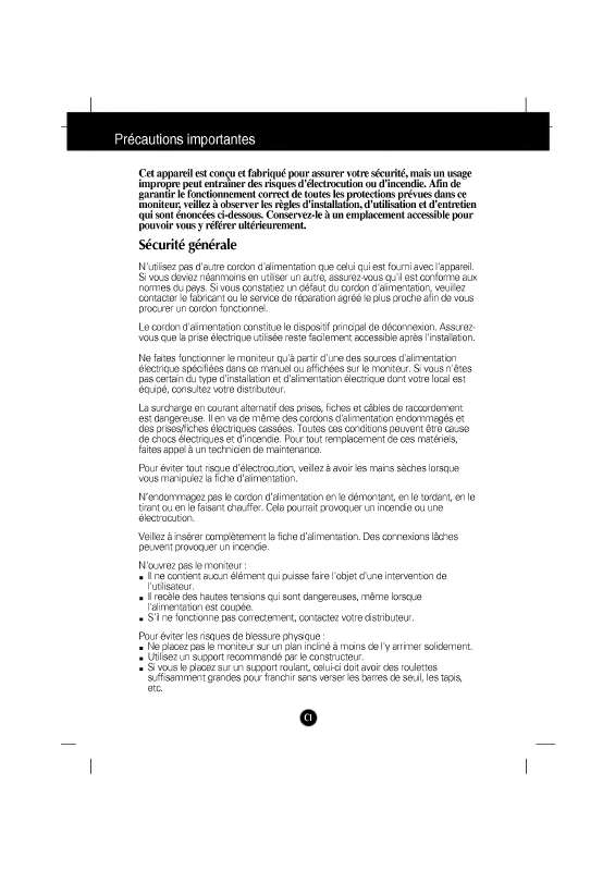 Mode d'emploi LG 775FT