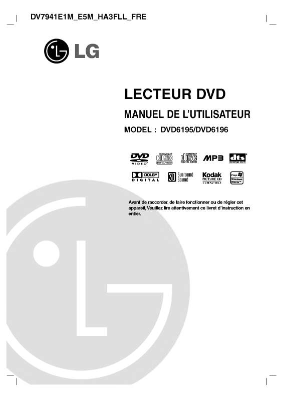 Mode d'emploi LG DVD6196