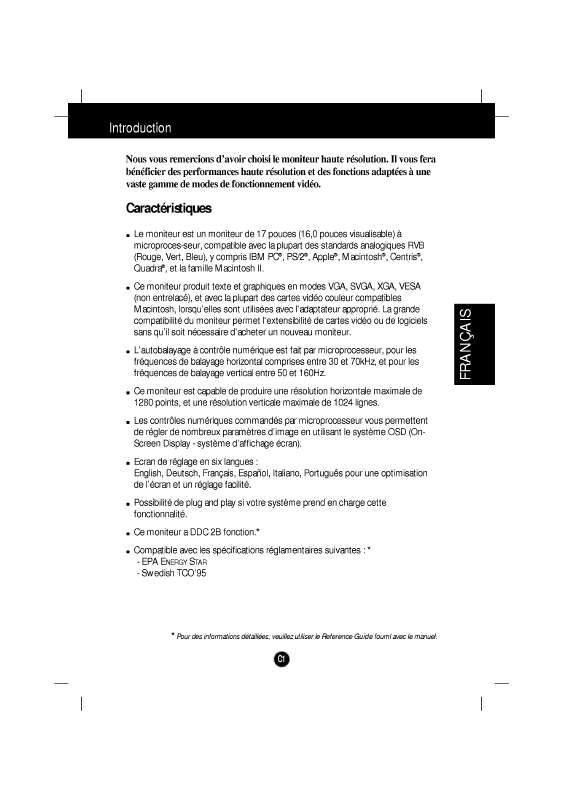 Mode d'emploi LG FLATRON 776FM-FM776C-CP-