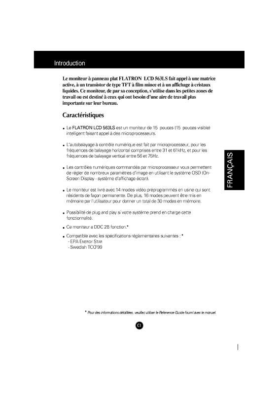Mode d'emploi LG FLATRON LCD 563LS-LB563B-EA-