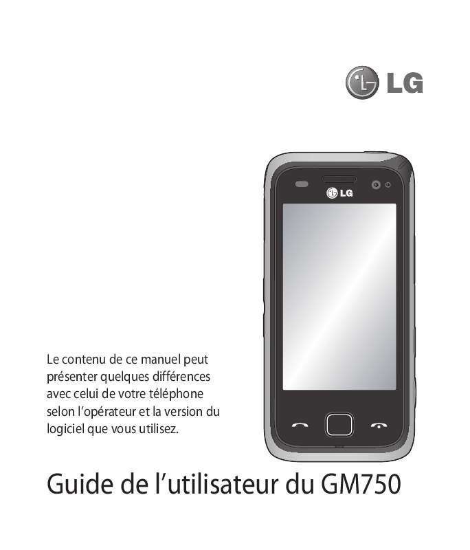 Mode d'emploi LG GM750