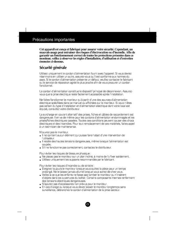 Mode d'emploi LG L1510SF