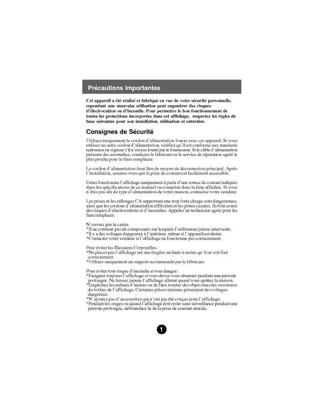 Mode d'emploi LG L1512S