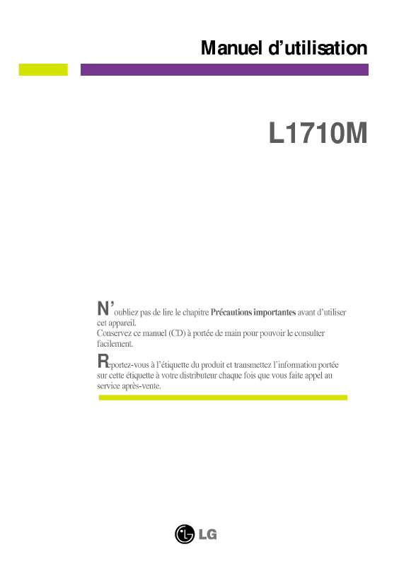 Mode d'emploi LG L1710M