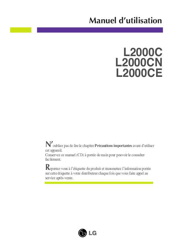 Mode d'emploi LG L2000CN-SFQ