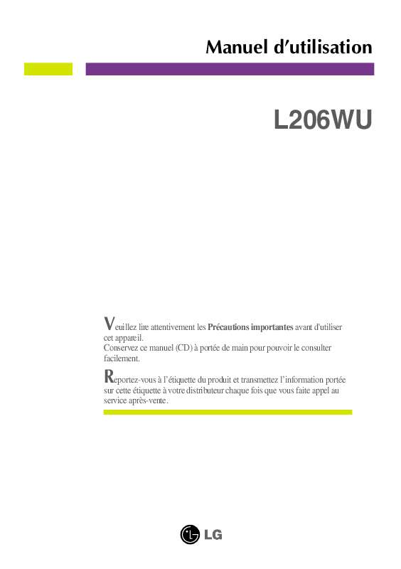 Mode d'emploi LG L206WU-WFQ