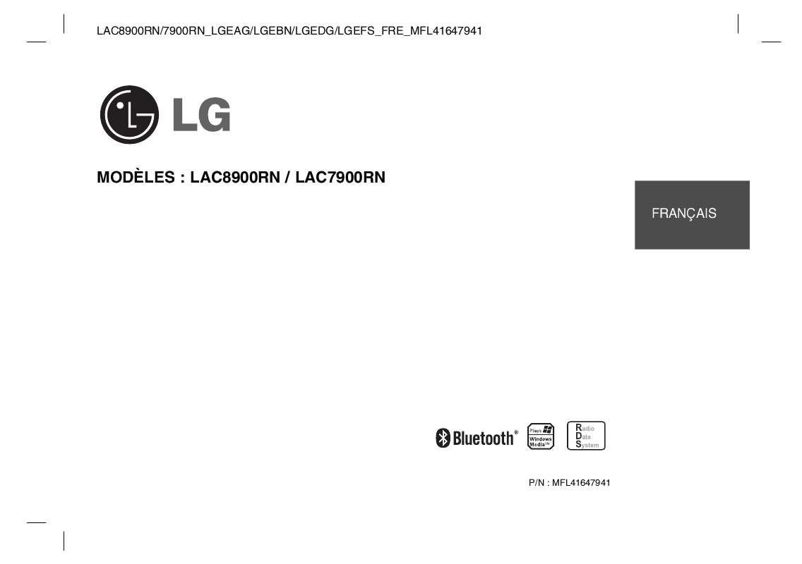 Mode d'emploi LG LAC8900RN