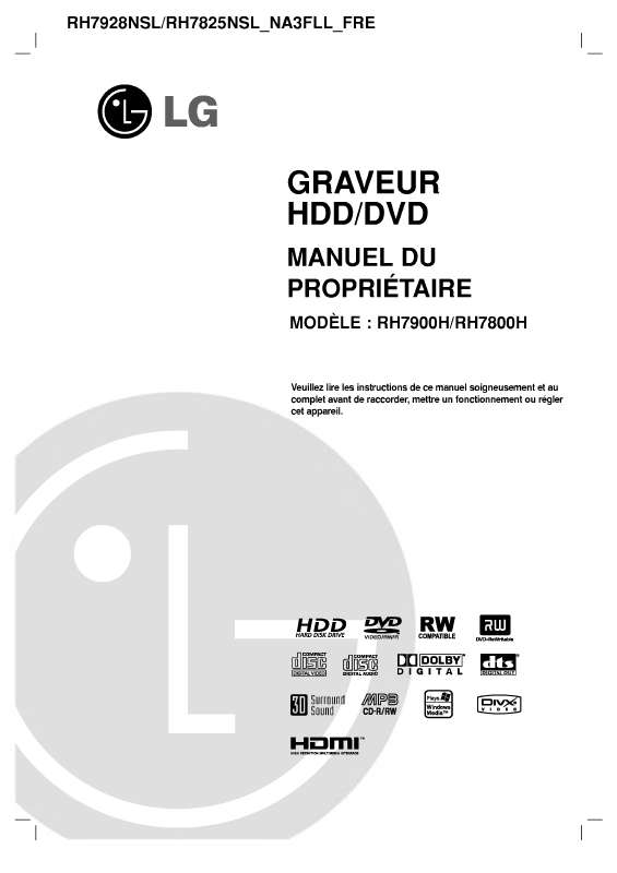Mode d'emploi LG RH7800H