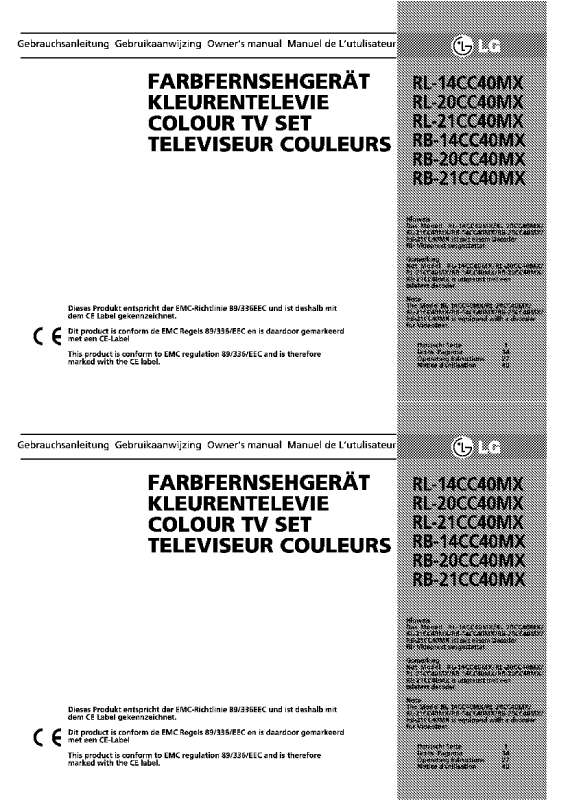 Mode d'emploi LG RL-14CC40MX
