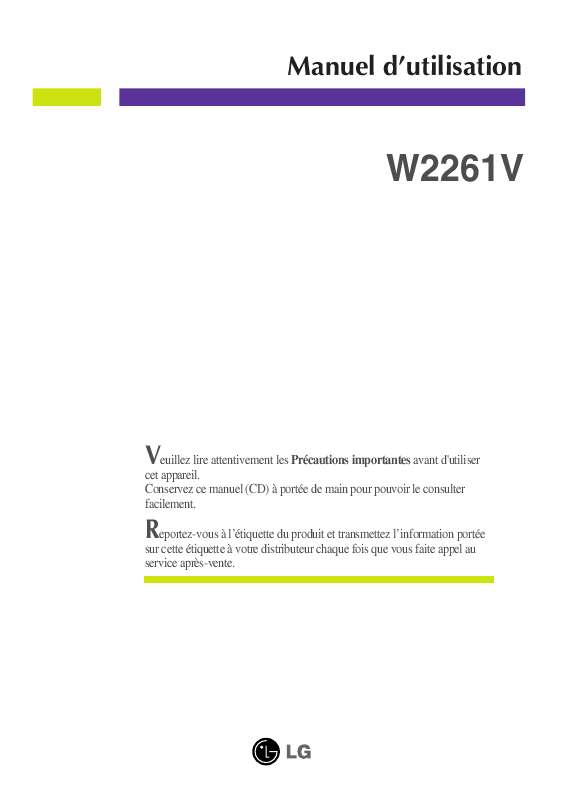 Mode d'emploi LG W2261V-PF