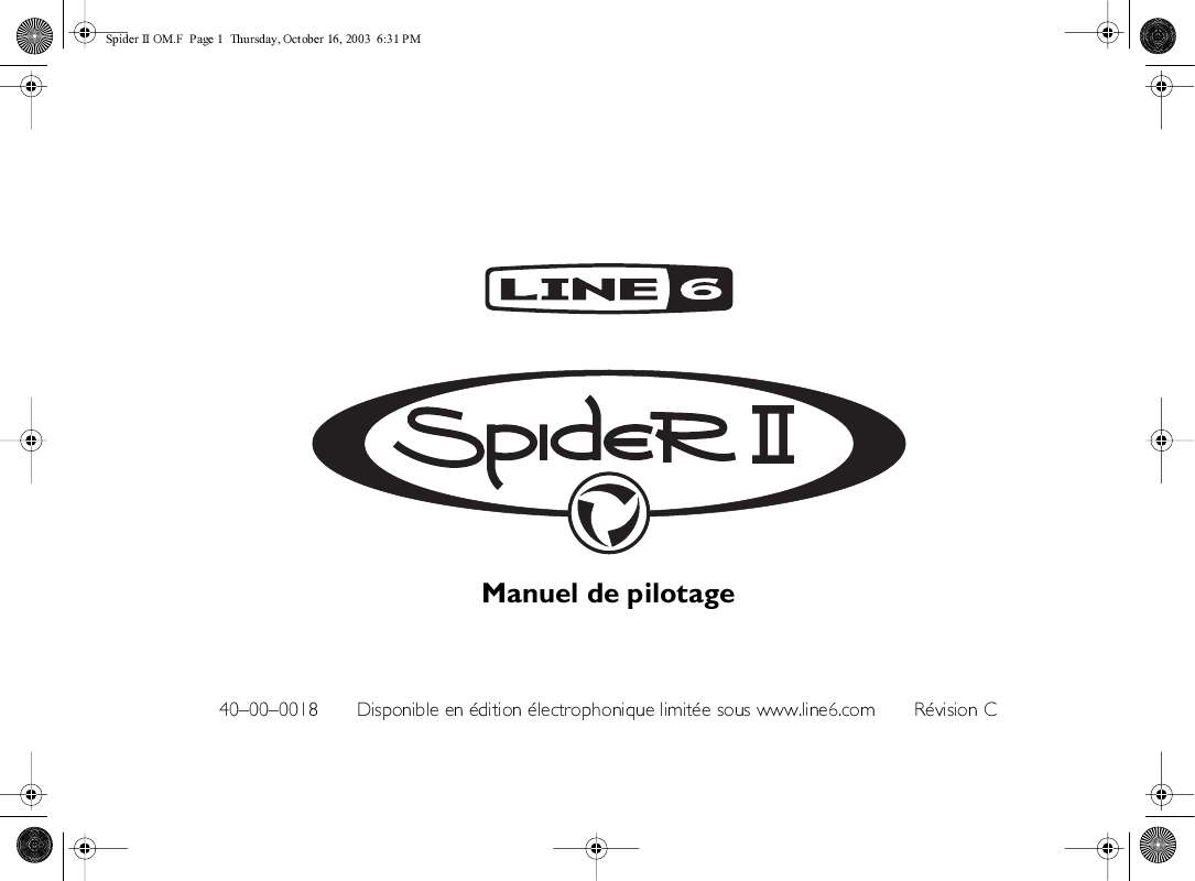 Mode d'emploi LINE 6 SPIDER II