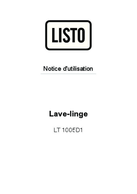 Mode d'emploi LISTO LT 1005D1