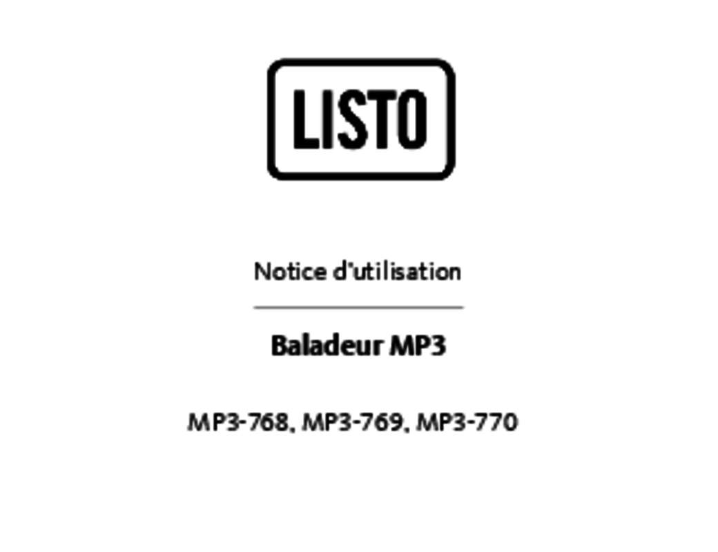 Notice LISTO MP3770 lecteur mp3 Trouver une solution à un problème