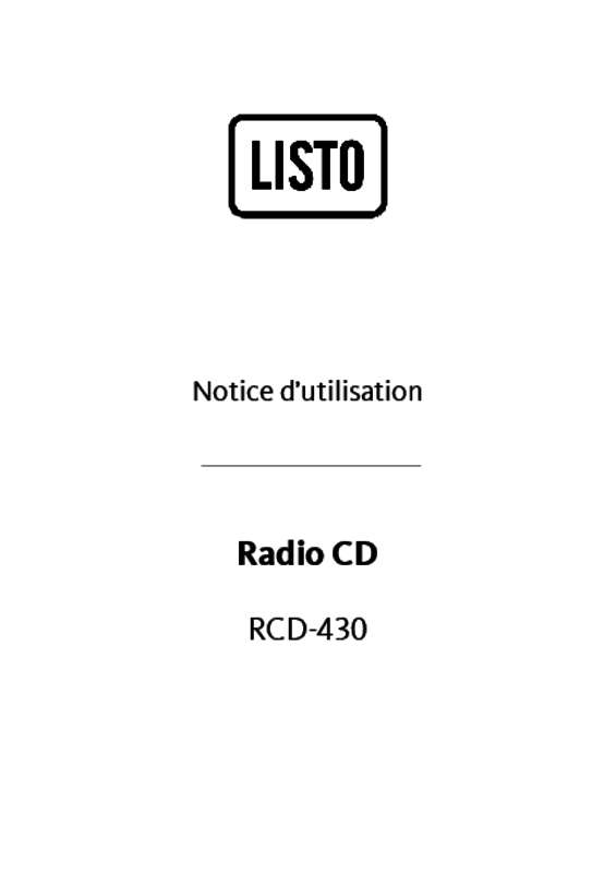 Mode d'emploi LISTO RDO-111