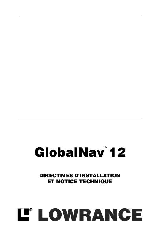 Mode d'emploi LOWRANCE GLOBALNAV 12