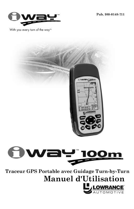 Mode d'emploi LOWRANCE IWAY 100