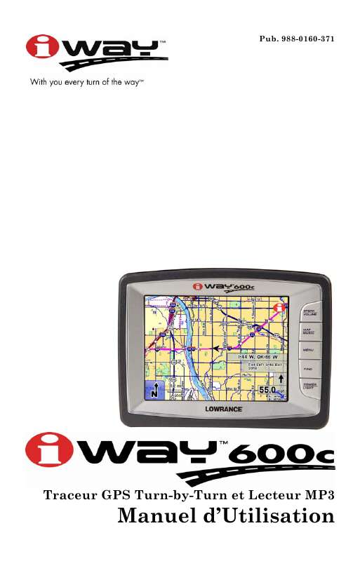 Mode d'emploi LOWRANCE IWAY 600