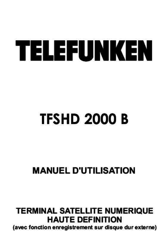 Mode d'emploi MELICONI TELEFUNKEN TFSHD 2000 B