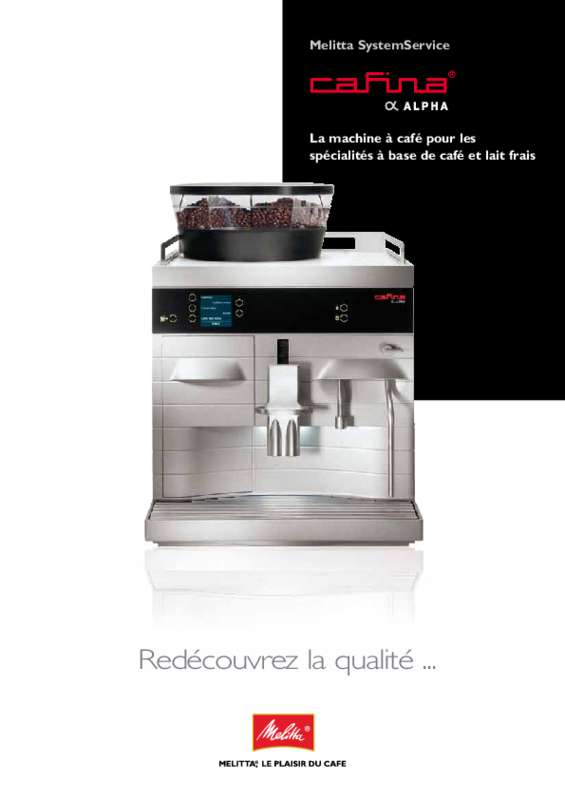 Notice machine à café MELITTA ALPHA Trouver une solution à un problème — free download