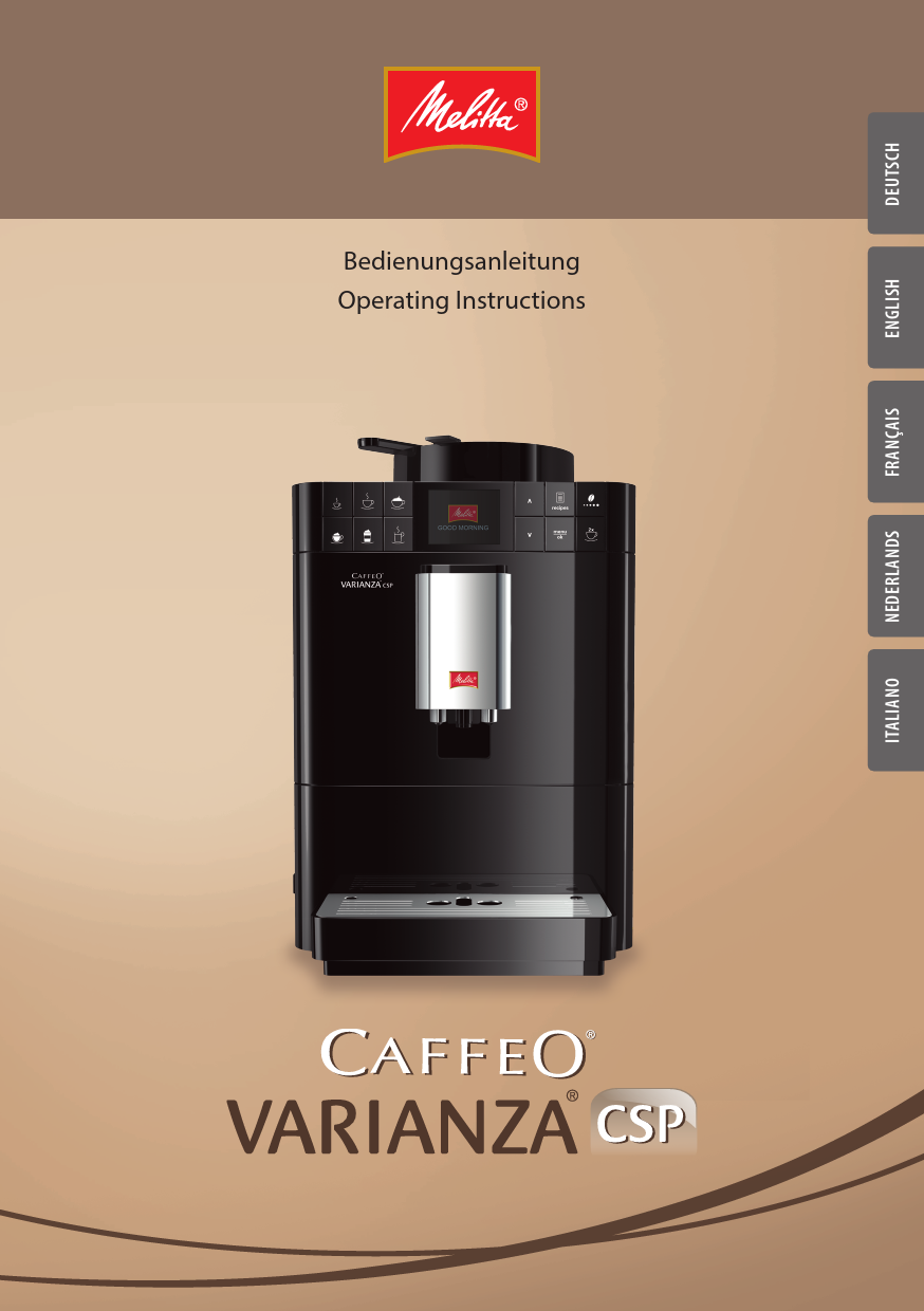 Notice machine à café MELITTA VARIANZA CSP Trouver une solution à un — free download