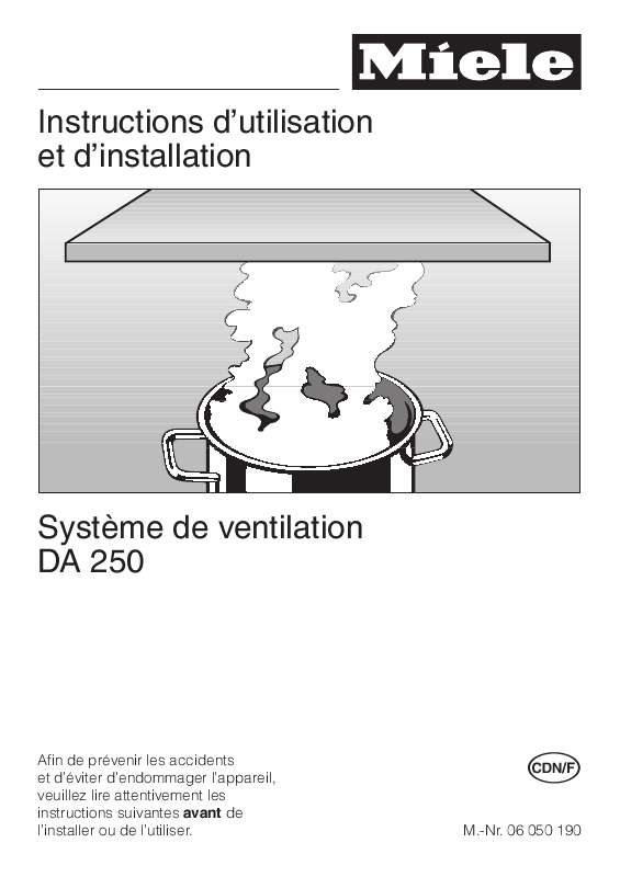 Mode d'emploi MIELE DA 250