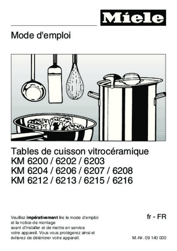 Mode d'emploi MIELE KM 6202