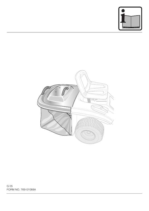 Notice MTD GRASS CATCHER FOR LAWN TRACTORS CUBCADET 1000 WITH ELECTRIC