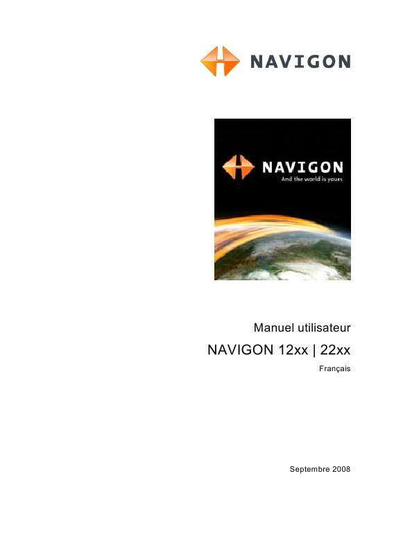Mode d'emploi NAVIGON 1210