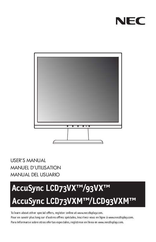 Mode d'emploi NEC LCD73VX