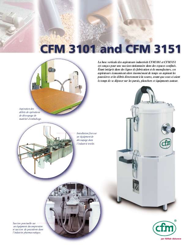 Notice NILFISK 3101 INDUSTRIAL VACUUM CLEANER nettoyeur haute