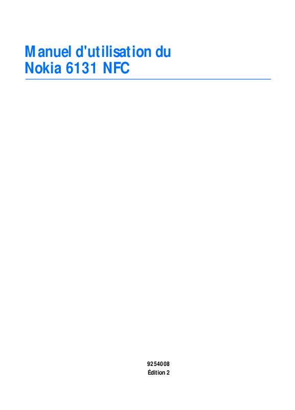 Mode d'emploi NOKIA 6131 NFC