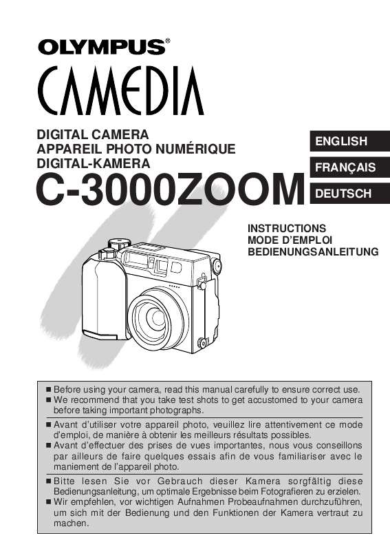 Notice OLYMPUS C3000 ZOOM appareil photo Trouver une solution à un problème OLYMPUS C3000