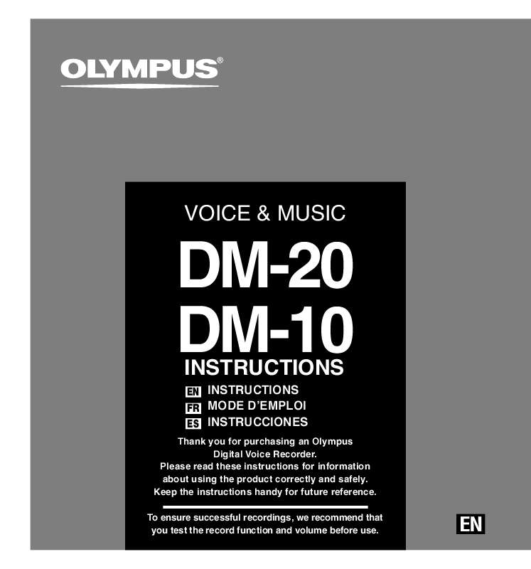 Mode d'emploi OLYMPUS DM-10
