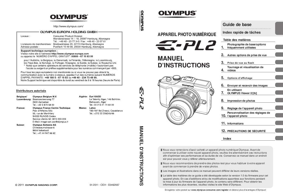 Appareil Photo Reflex Numérique Olympus E-450 Avec Objectifs Et Accessoires