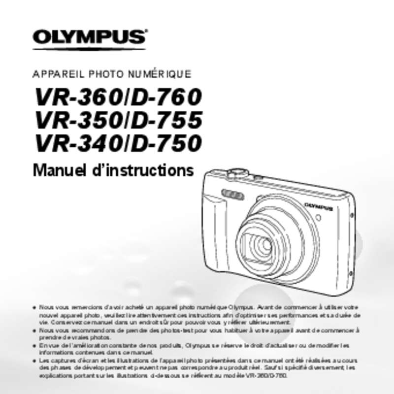 Mode d'emploi OLYMPUS VR-350