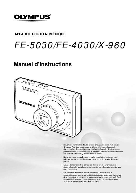 Notice OLYMPUS X960 appareil photo Trouver une solution à un problème OLYMPUS X960 mode d