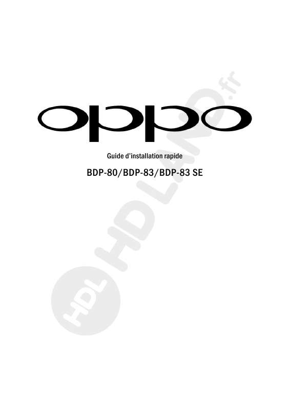 Mode d'emploi OPPO BDP-80