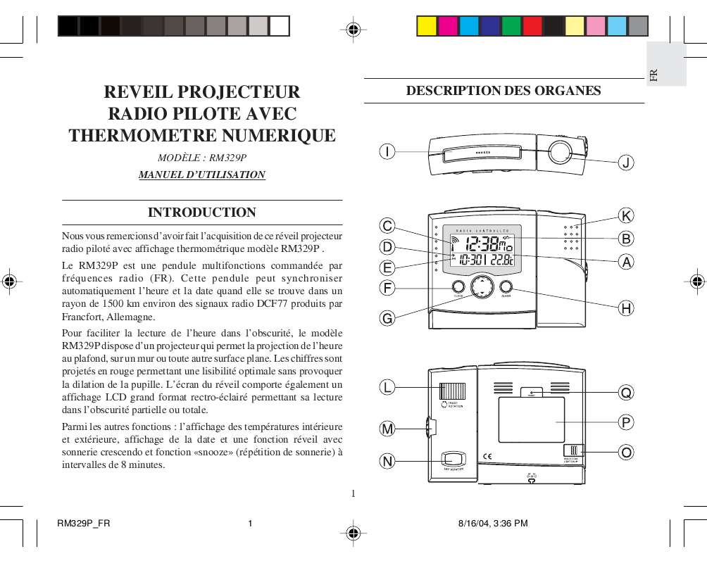 Notice OREGON SCIENTIFIC STATION MÉTÉO PRO - radio-réveil Trouver