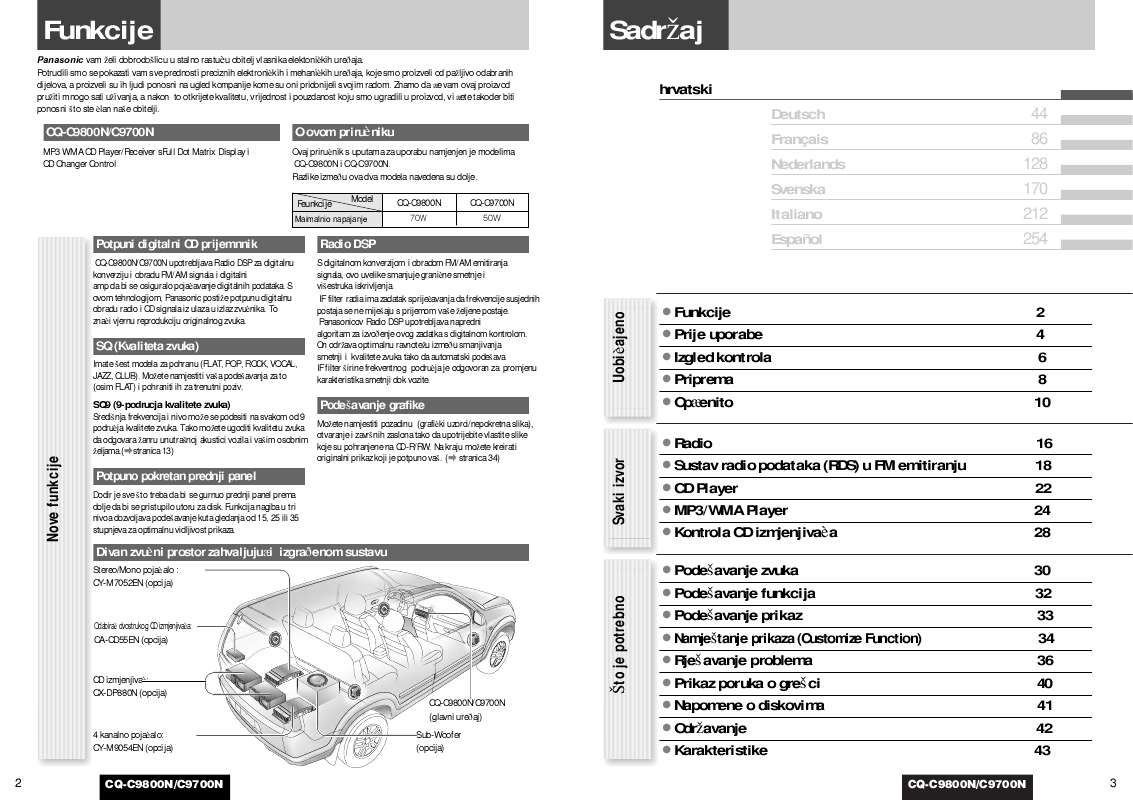 Mode d'emploi PANASONIC CQC9800N
