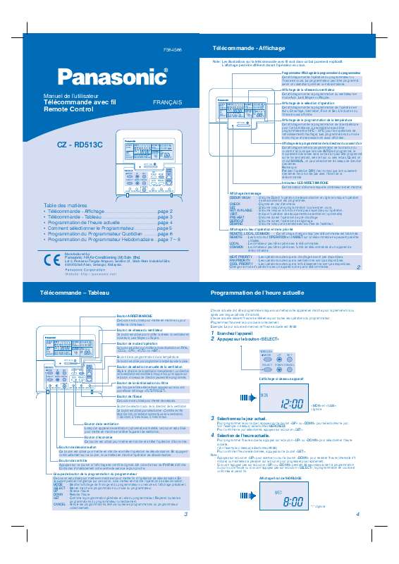Notice PANASONIC CZRD513C - Trouver une solution à un problème ...
