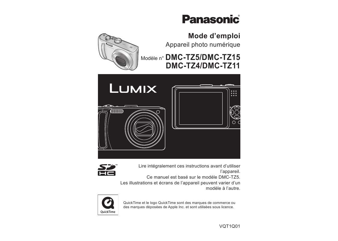 Notice PANASONIC LUMIX DMCTZ15 appareil photo Trouver une solution à