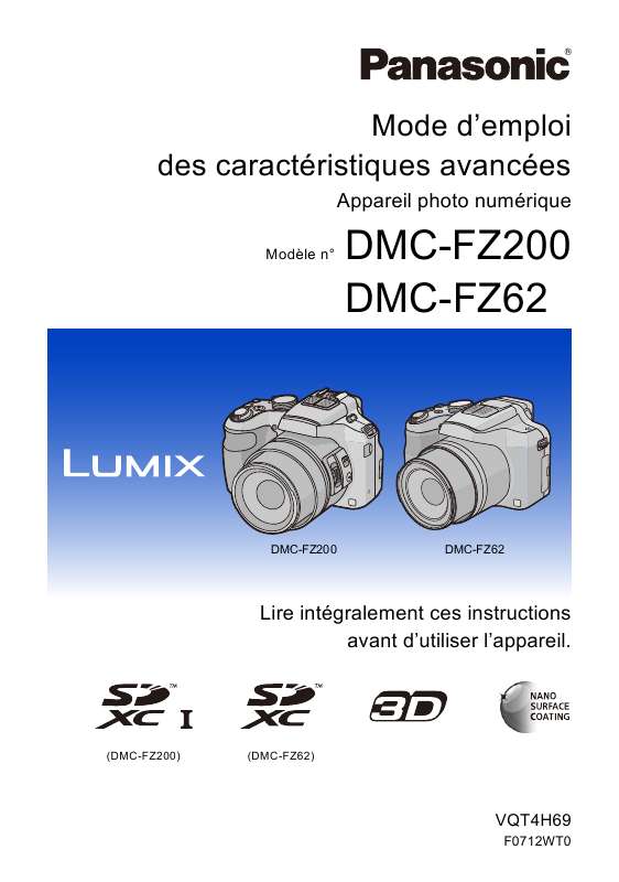 Mode d'emploi PANASONIC DMC-FZ200