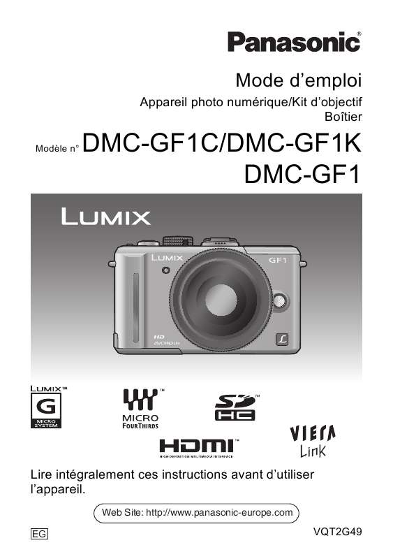 Notice Panasonic Lumix Dmc Gf Appareil Photo Trouver Une Solution