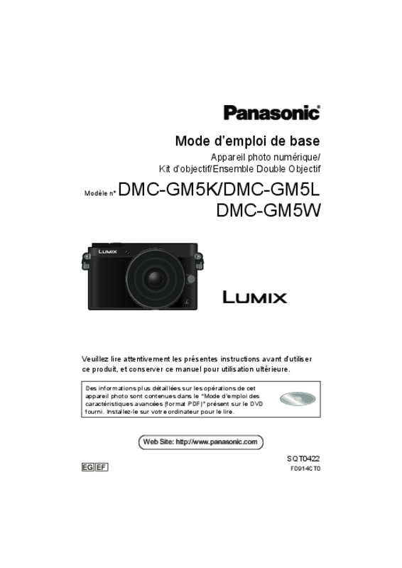 Mode d'emploi PANASONIC DMCGM5WEG