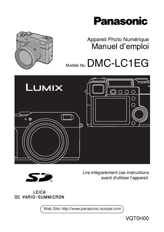 Notice PANASONIC LUMIX DMCLC1EG appareil photo Trouver une solution