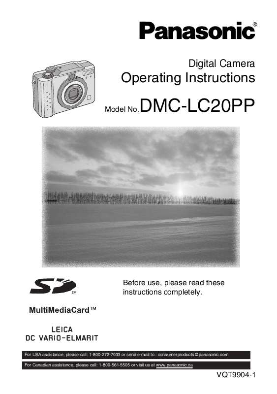 Mode d'emploi PANASONIC DMCLC20PP